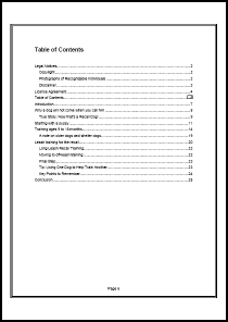 Dog Recall Special Report - Table of Contents